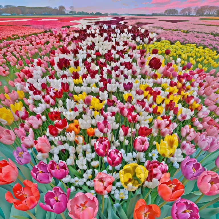郁金香花田